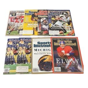 Rare Lot Of 8 Rare 2001- 2008 Sports Illustrated Football Magazine's Memorabilia